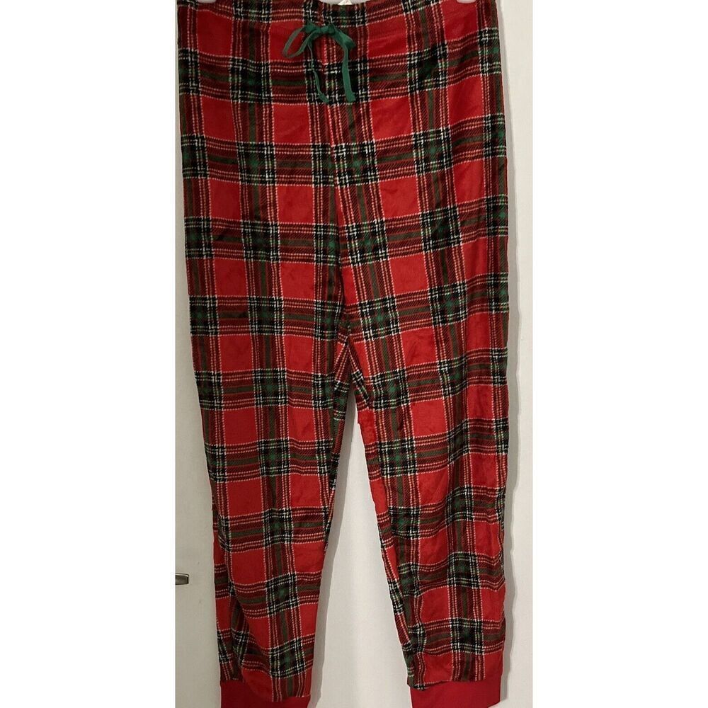 Secret Treasures Women’s Plaid Fleece Jogger Pajama Pants Size M New